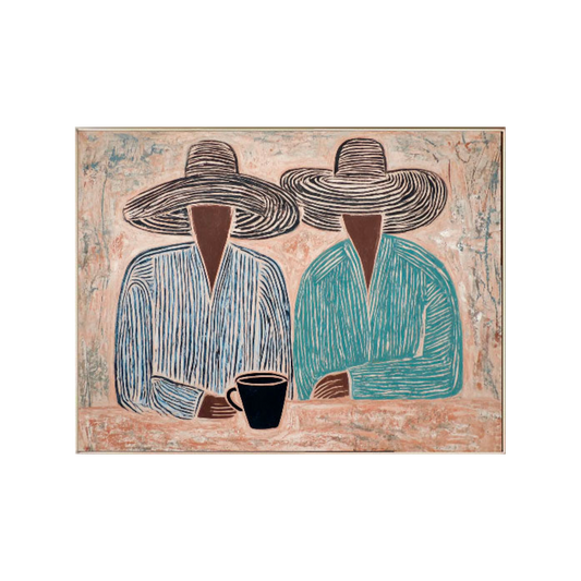 Coffee Conversations – Abstract Duo Figurative Painting