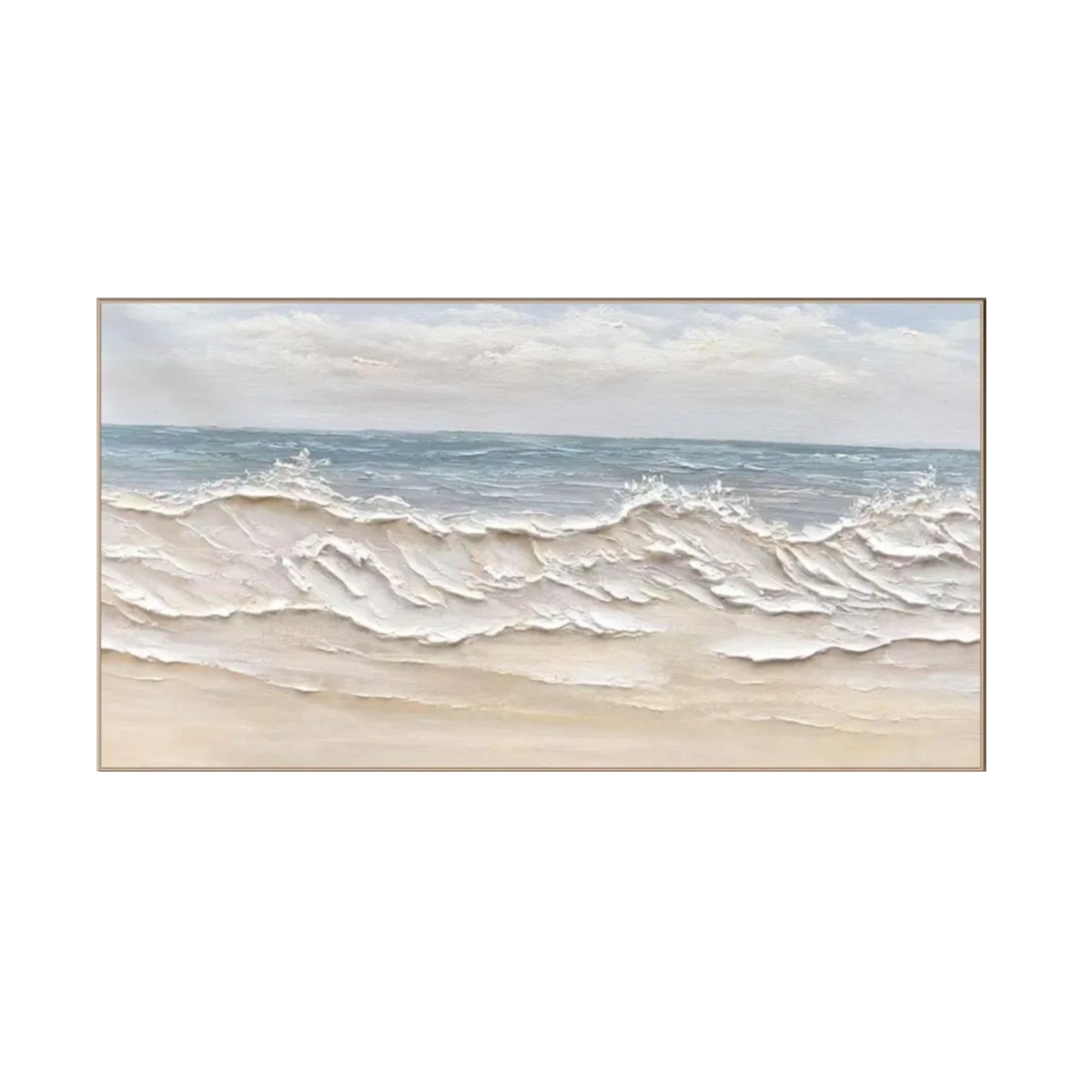 Creamy Shoreline Waves – Textured Coastal Painting
