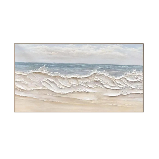 Creamy Shoreline Waves – Textured Coastal Painting
