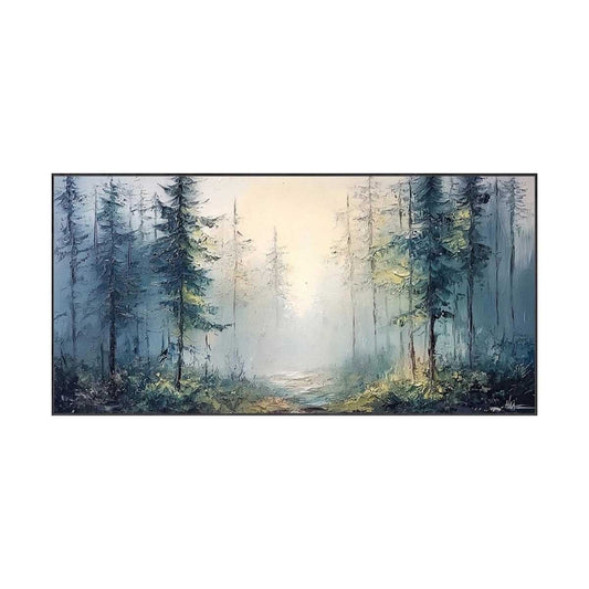 Whispering Blue Mist Forest Painting