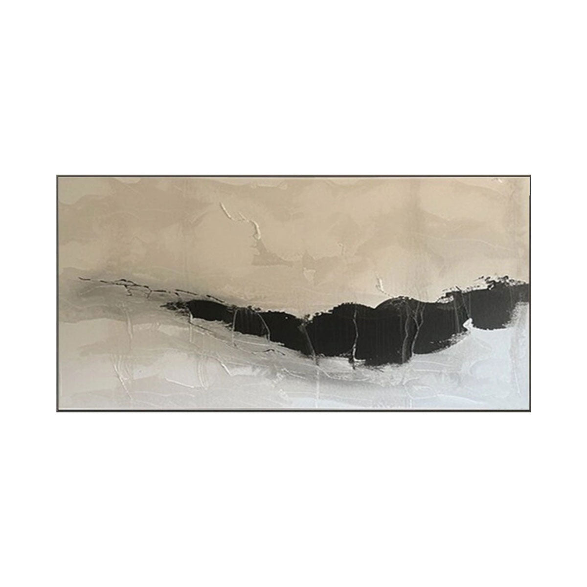 Silent Horizon Beige Abstract Painting