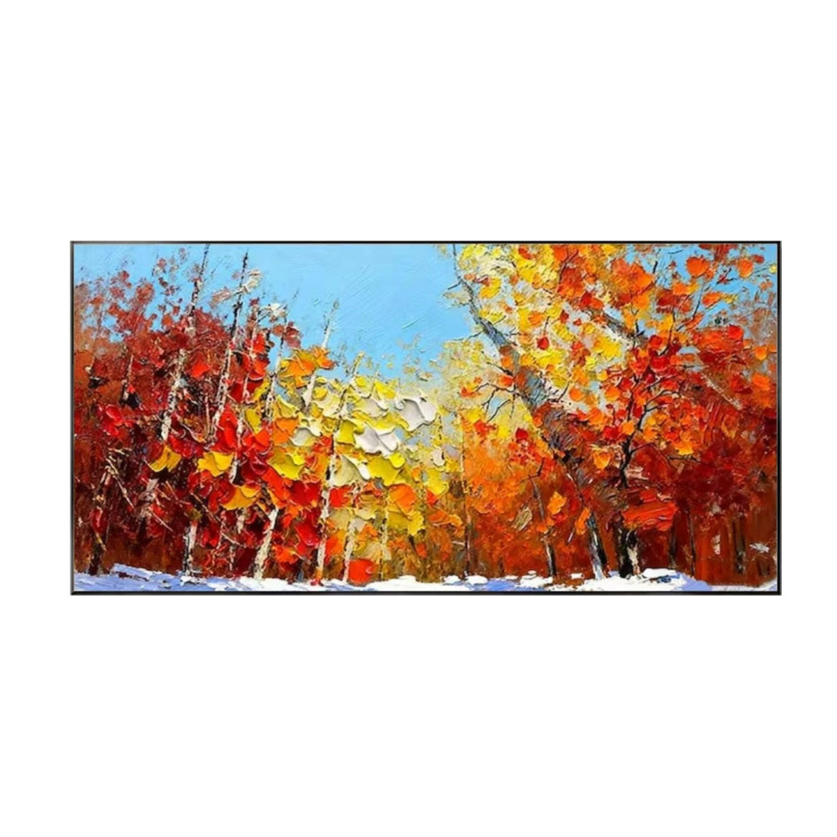 Crimson Pathway Autumn Abstract Painting
