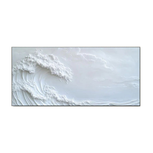 White Ocean Wave Textured Painting
