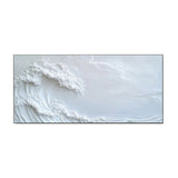 White Ocean Wave Textured Painting