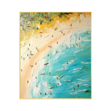 Sunlit Surf-Green Beach Scene Painting