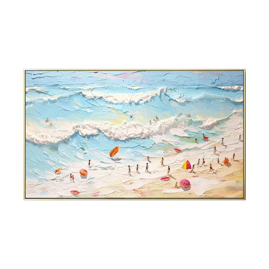 Golden Waves-Beach Abstract Painting