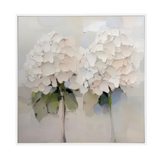 Soft Ivory Bloom Abstract Painting (Diptych)