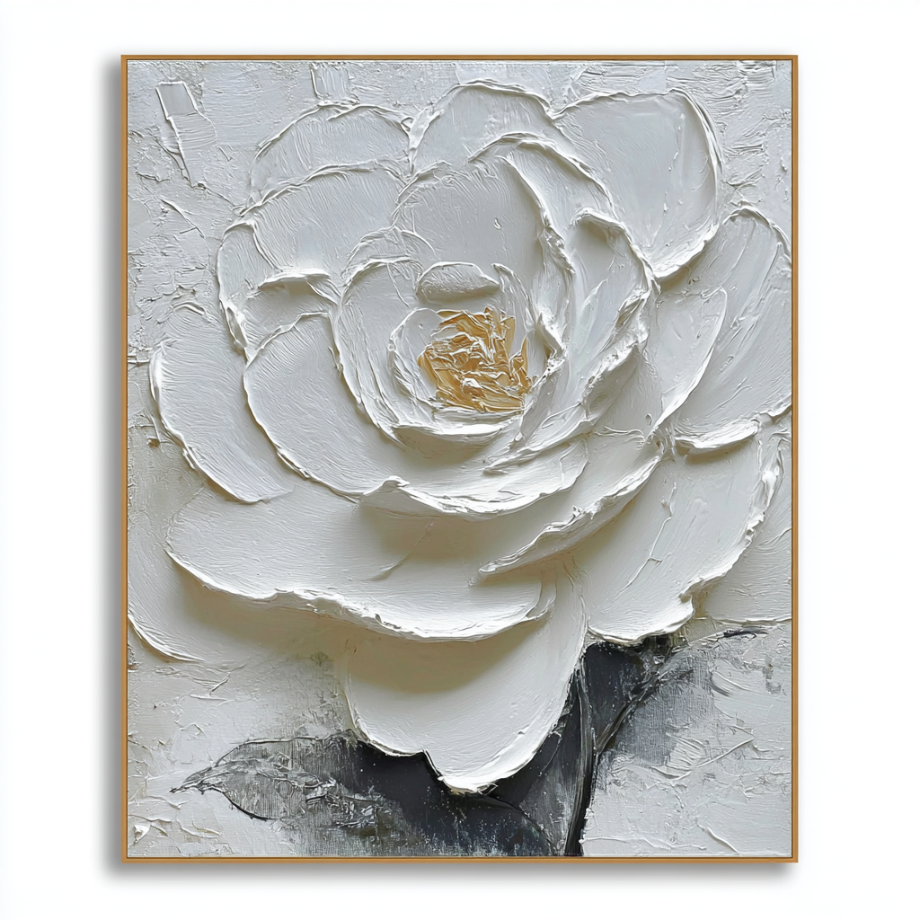 White Textured Flower Painting #ART20