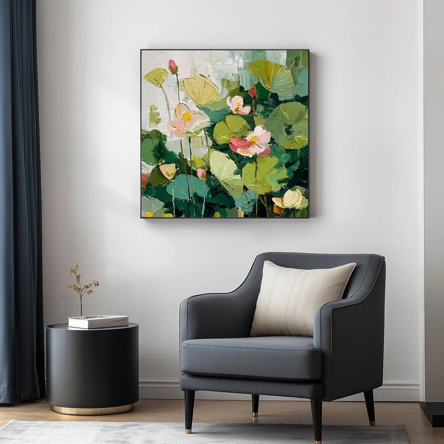 Gentle Lotus Garden Abstract Painting