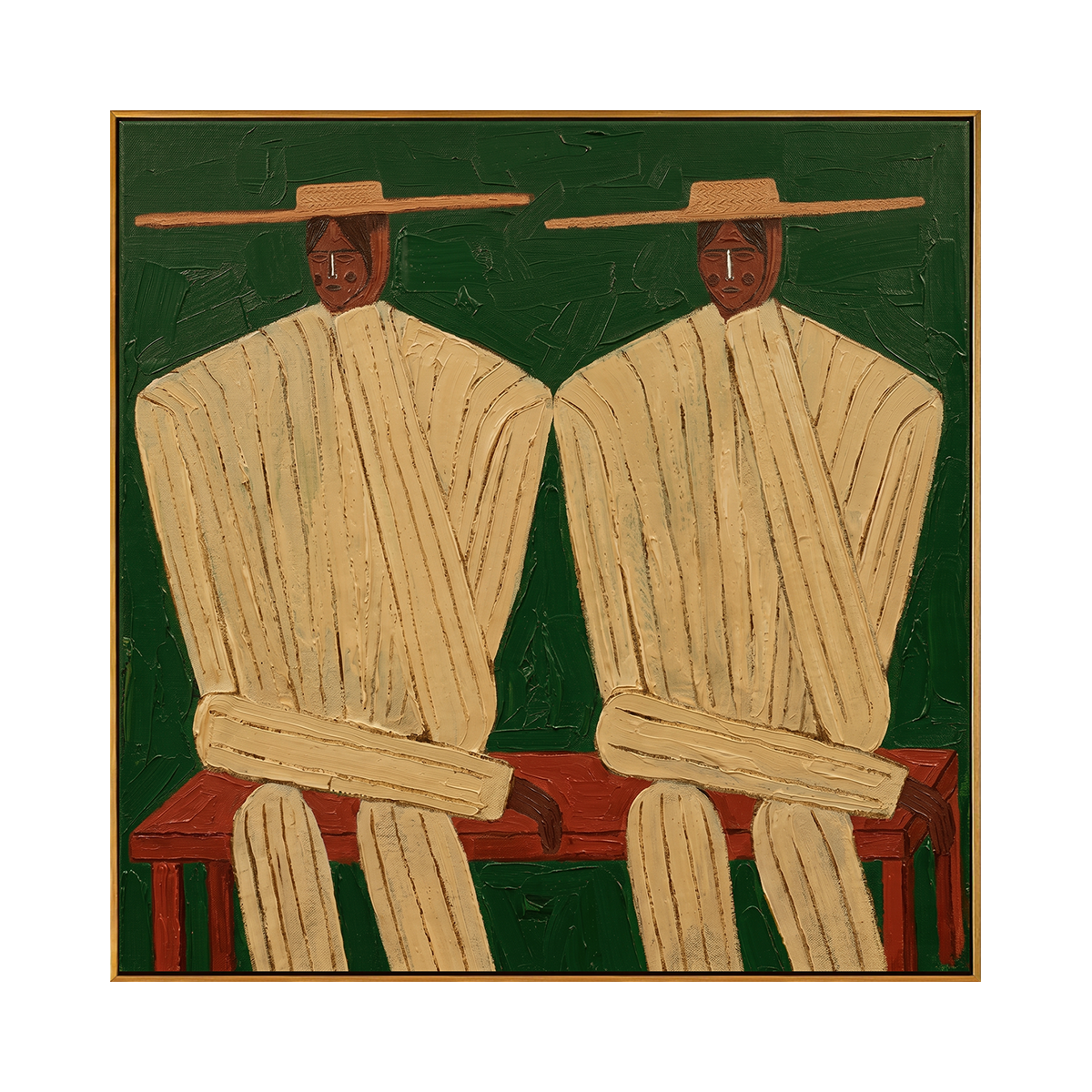 Desert Twins Textured Portrait Canvas Art