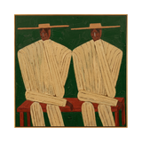 Desert Twins Textured Portrait Canvas Art