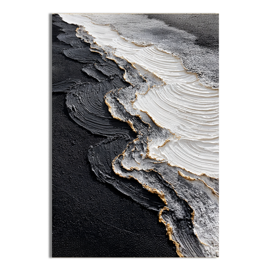 Black and White Textured Abstract Painting #ART21