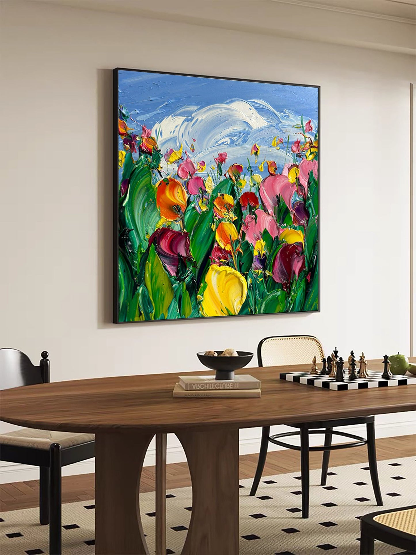 Sky Meadow Tulip Texture Painting