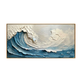 Turquoise Crested Wave Thick Texture Painting