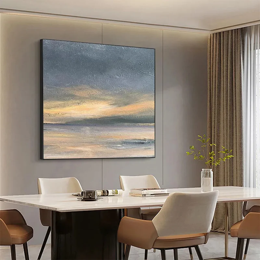 Misty Seascape Textured Painting