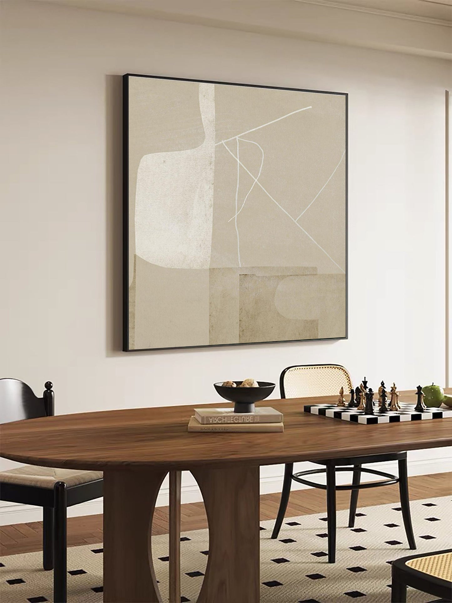 Soft Taupe Minimal Abstract Painting