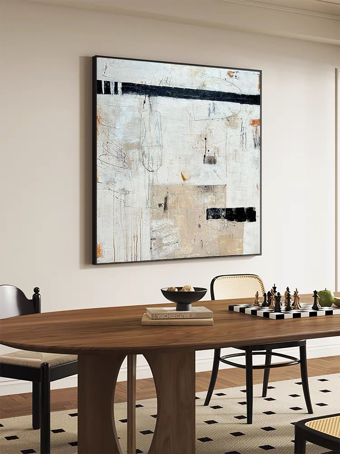 Silent Horizon Neutral Abstract Painting