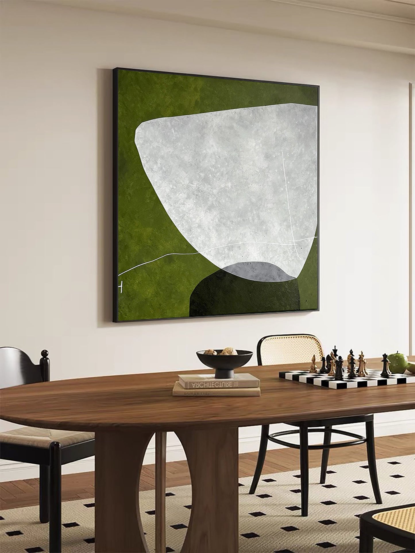 Olive Stillness Abstract Painting