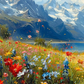 Blooming Valley Landscape Oil Painting