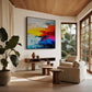 Fiery Horizon Textured Painting