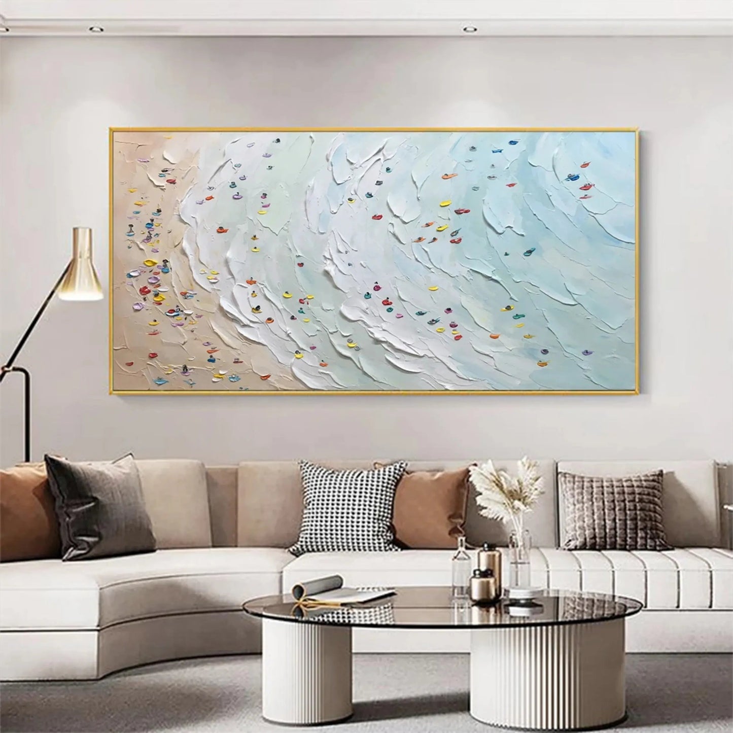 Seaside Harmony-Pastel Beach Painting