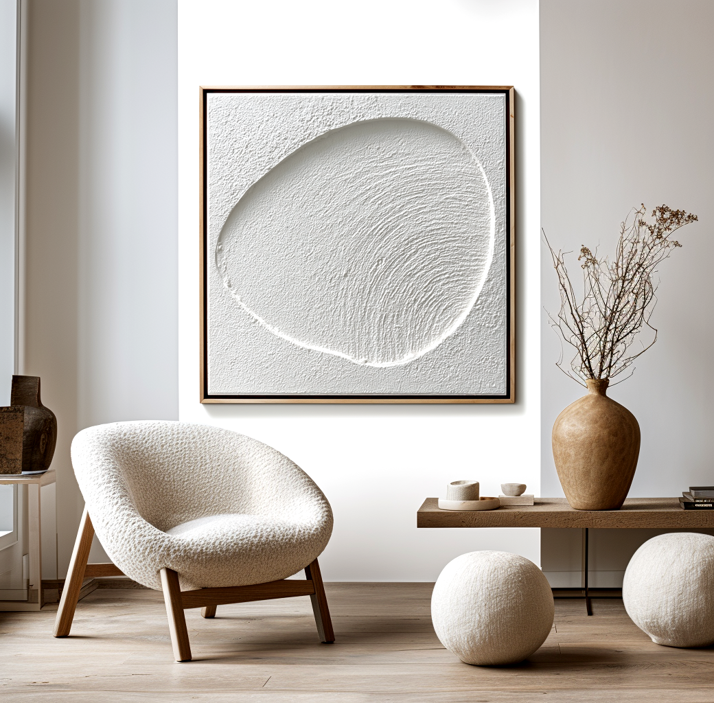 Minimalist White Textured Painting #ART24