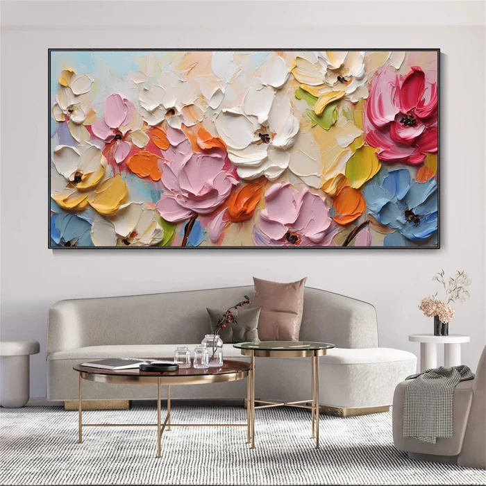 Bloom Symphony Textured Floral Painting