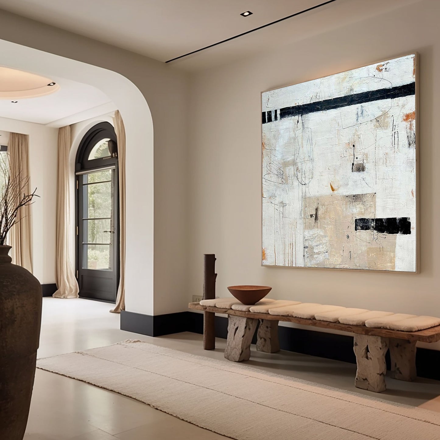 Silent Horizon Neutral Abstract Painting