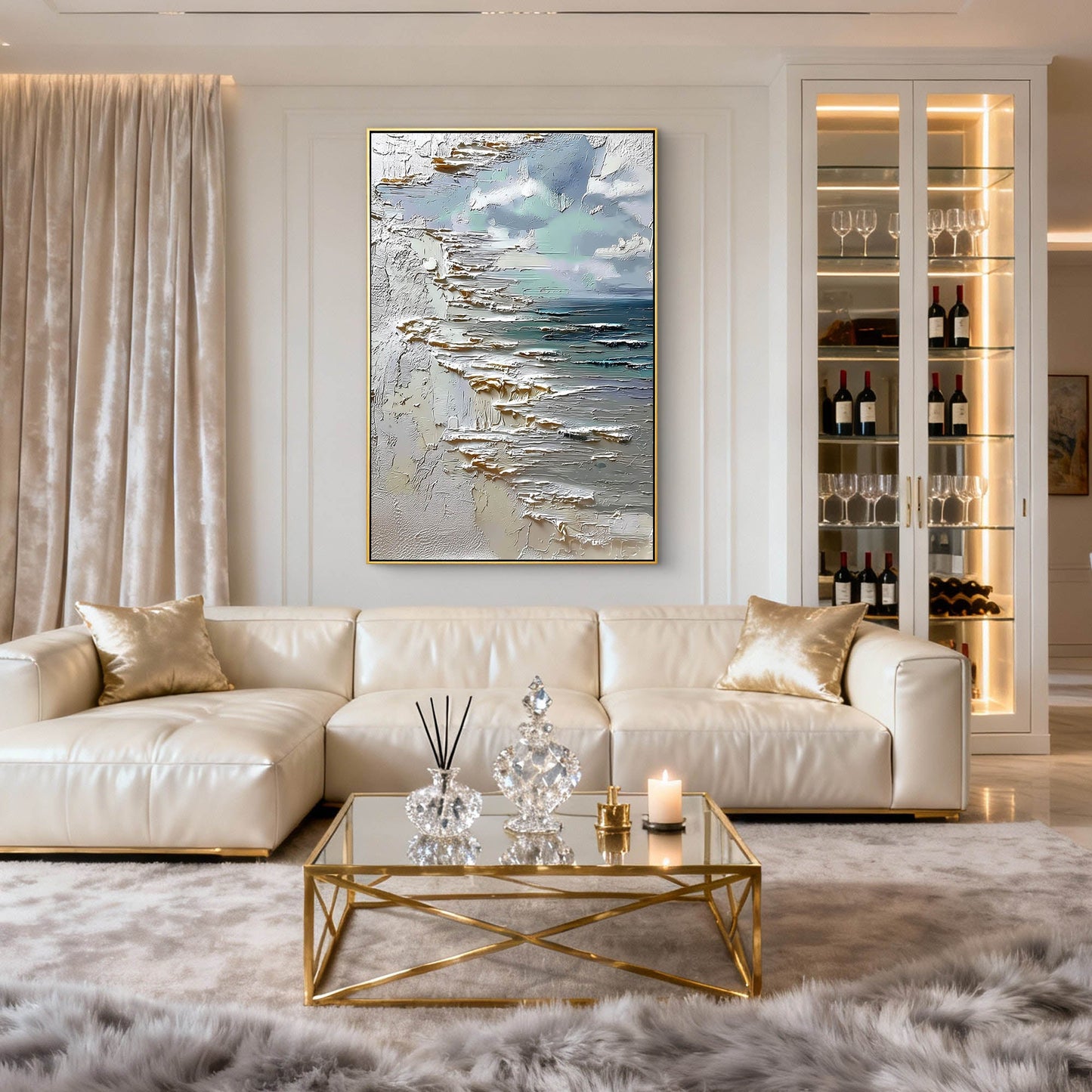 Gilded Aspen Forest Abstract Painting