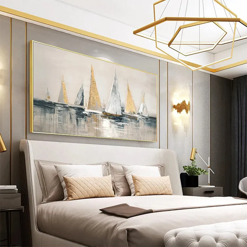 Abstract Sailboat Textured Painting