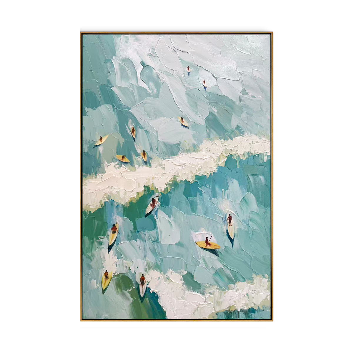 Coastal Surf Impasto Ocean Oil Painting