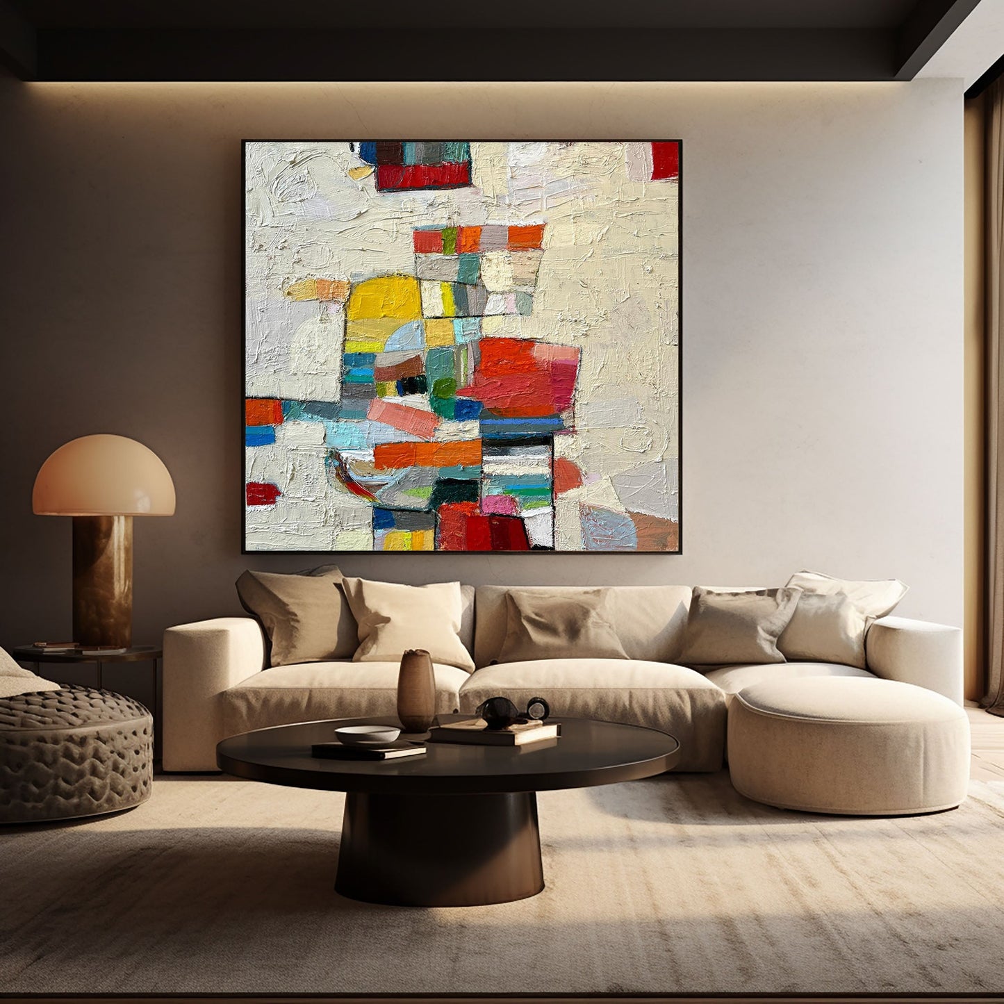 Chromatic Balance Geometric Abstract Painting