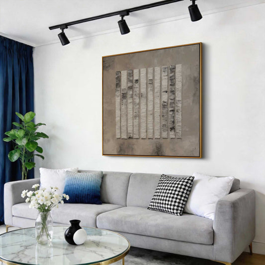 Neutral Vertical Stripes Painting