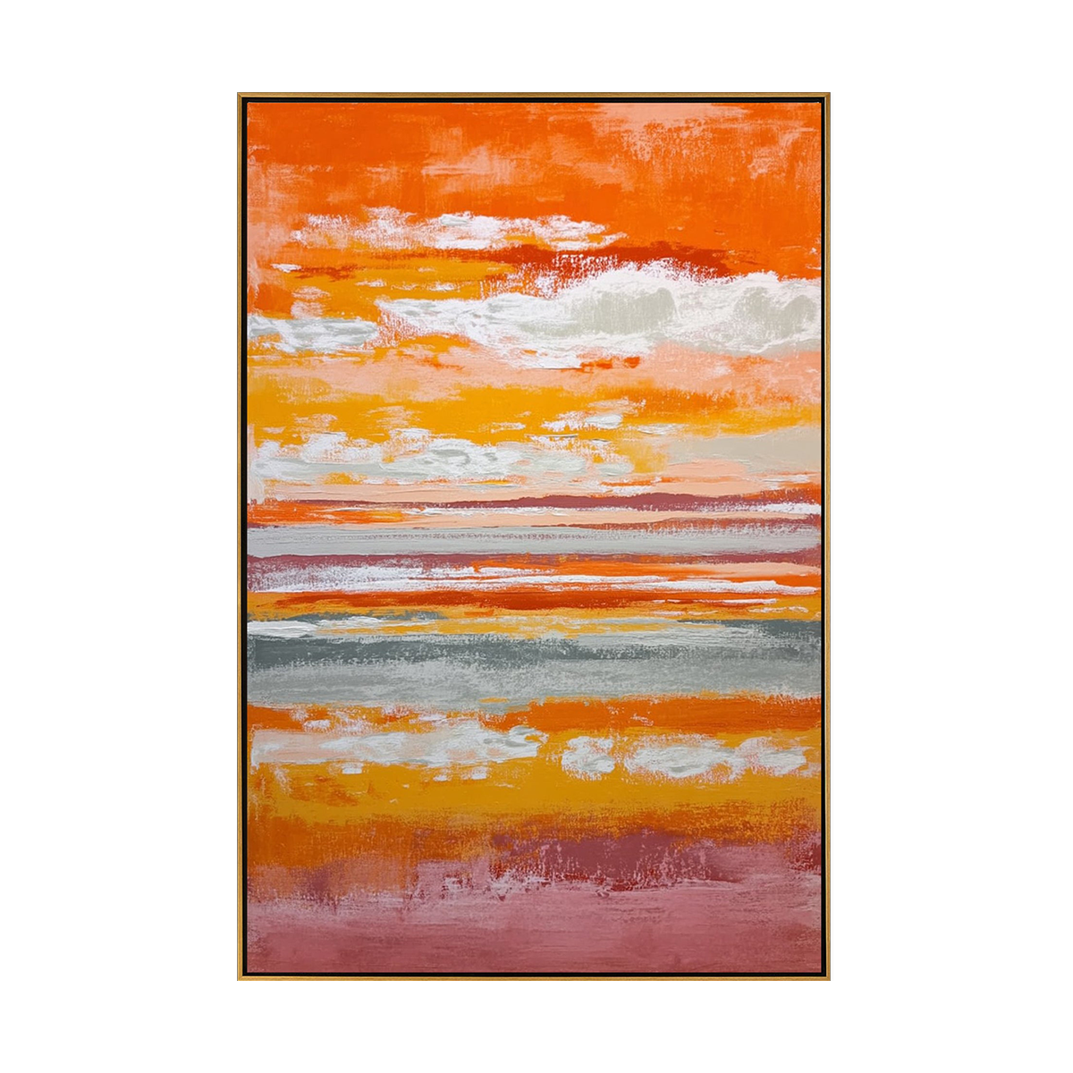 Fiery Sunset Sky Abstract Canvas Art