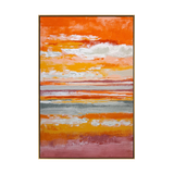 Fiery Sunset Sky Abstract Canvas Art