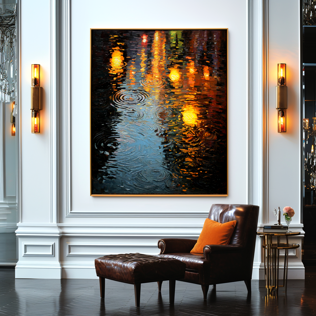 Abstract Night Reflection Painting #ART29