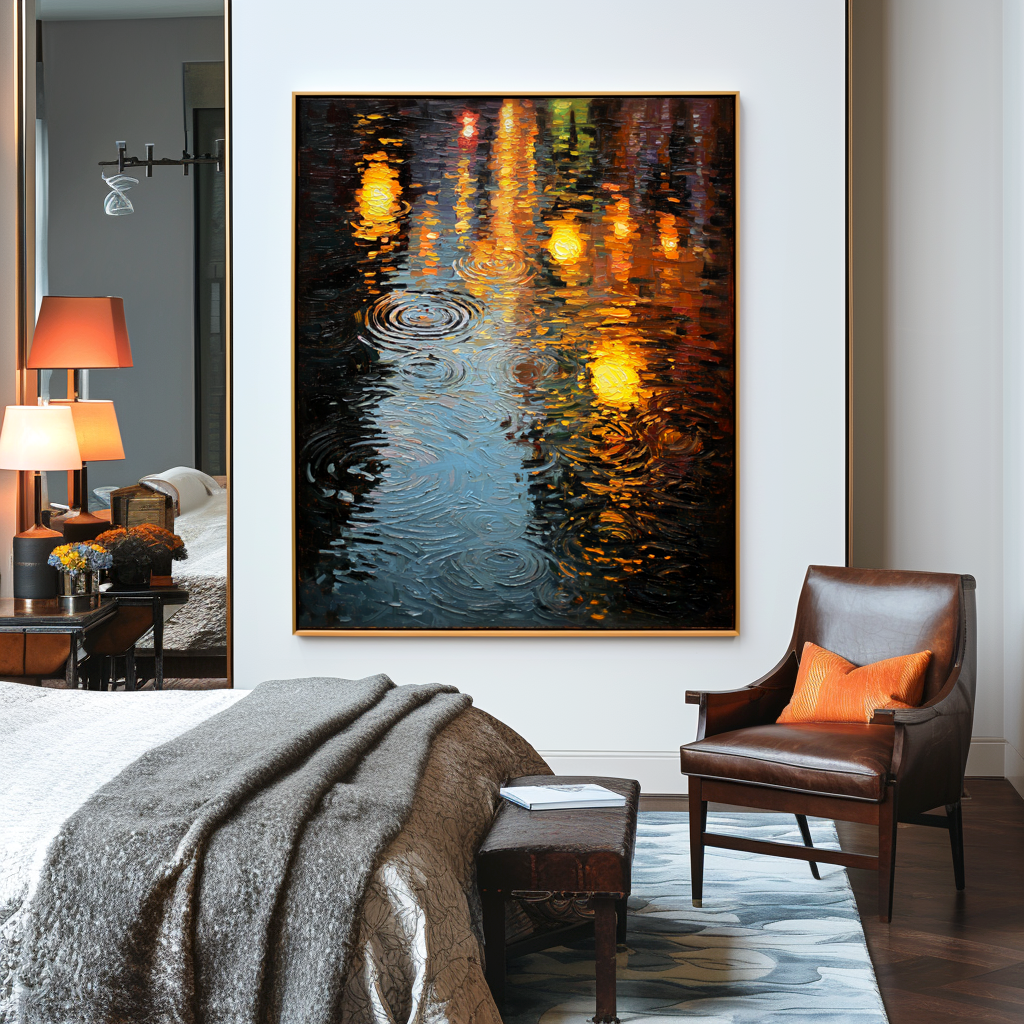 Abstract Night Reflection Painting #ART29