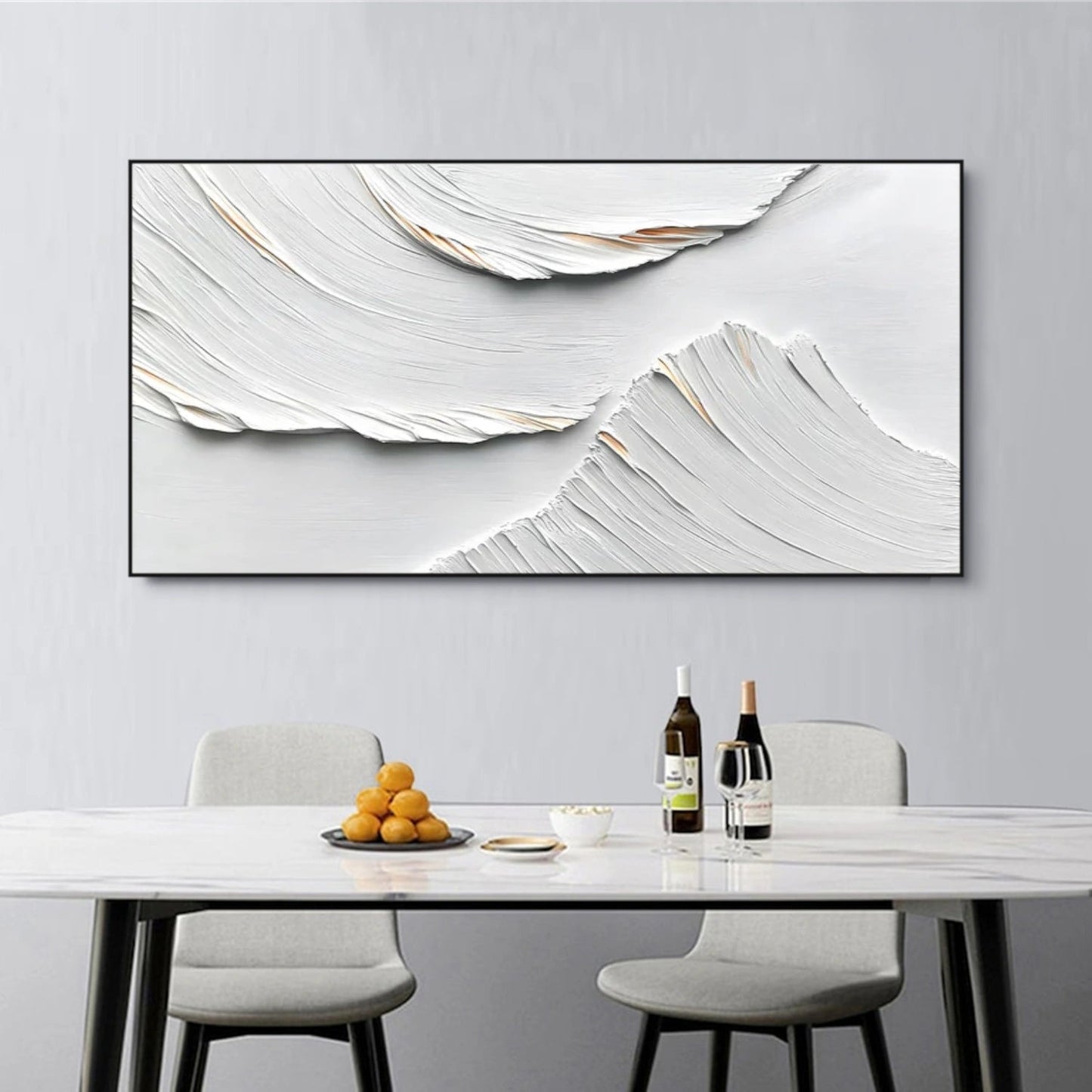 Ivory Ridge White Textured Abstract Painting