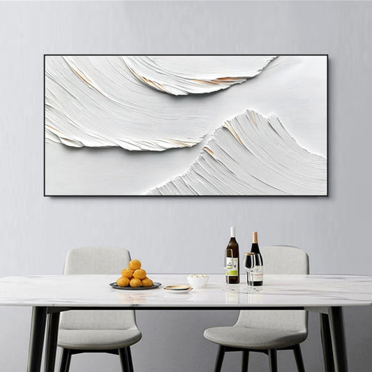 Ivory Ridge White Textured Abstract Painting