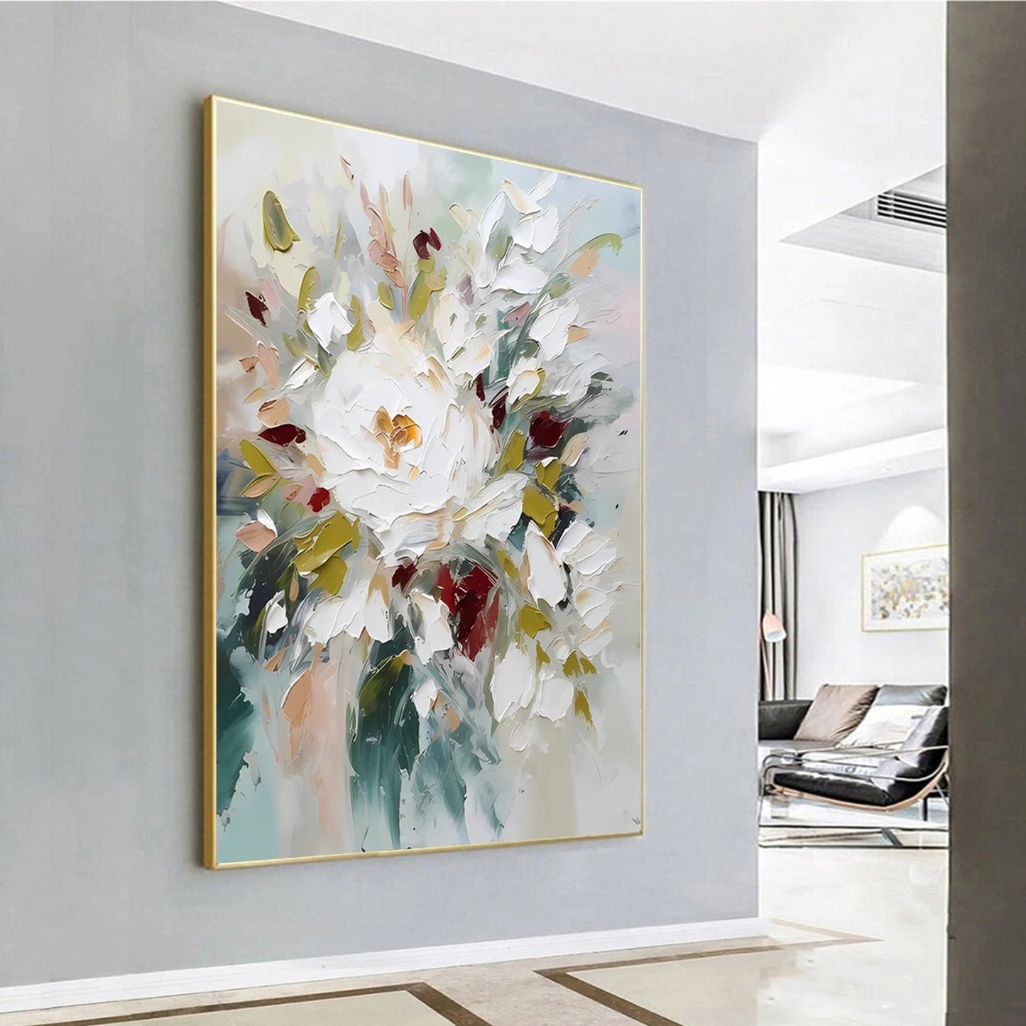 Ivory Bloom Poetic Abstract Painting