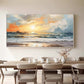 Golden Horizon – Sunset Ocean Texture Painting