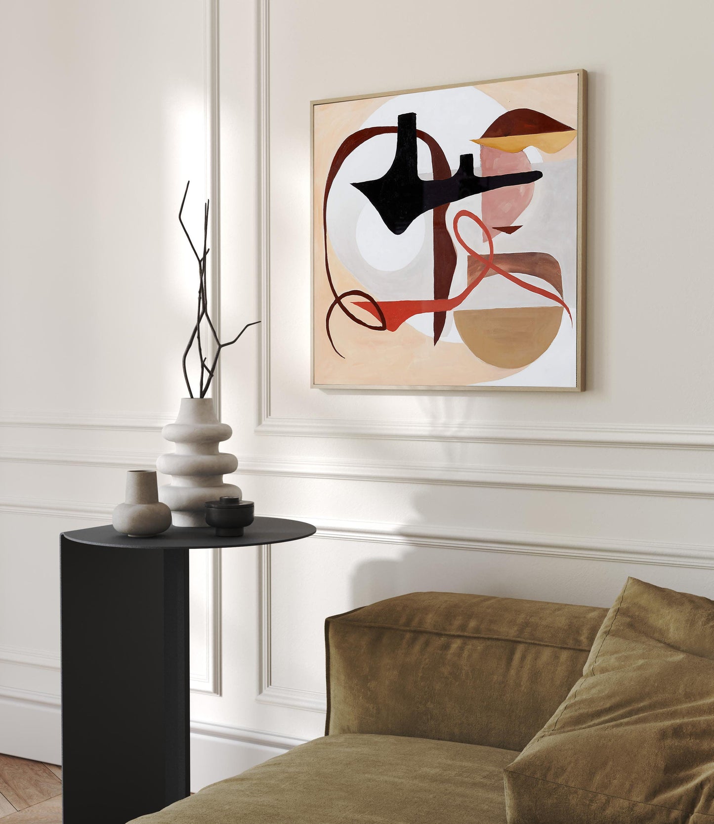 Saffron Loop Modern Abstract Painting