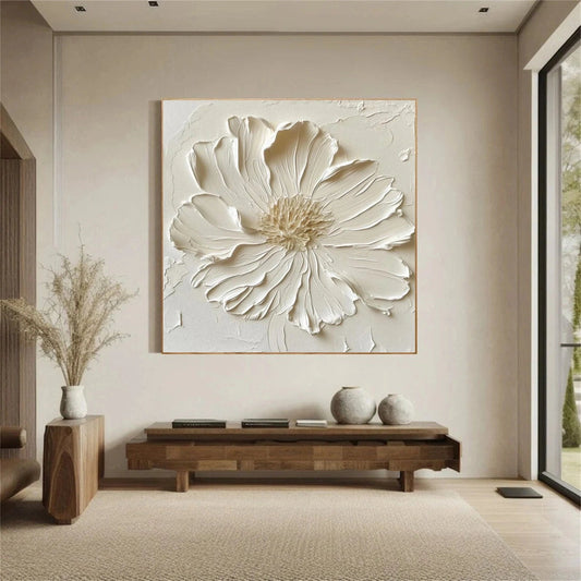 Cream Petal Serenity Floral Painting