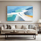 Blue Summit Path – Abstract Ski Landscape Painting