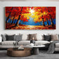 Autumn Firelight Forest Landscape Painting
