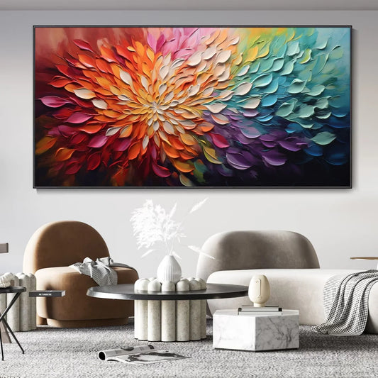 Radiant Spectrum Bloom Abstract Painting