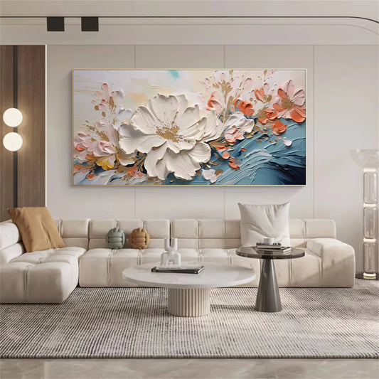 Blush Tides Floral Abstract Painting