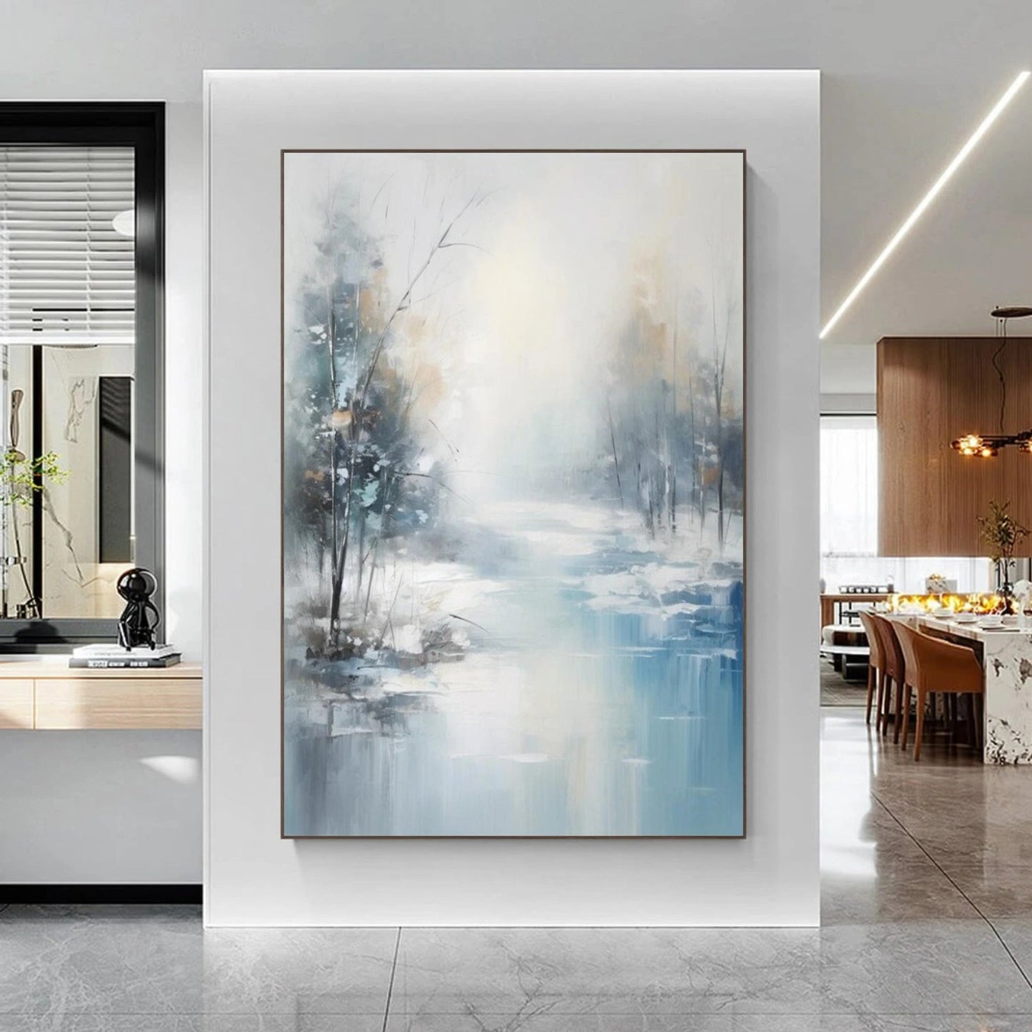 Silent Mist River Landscape Painting