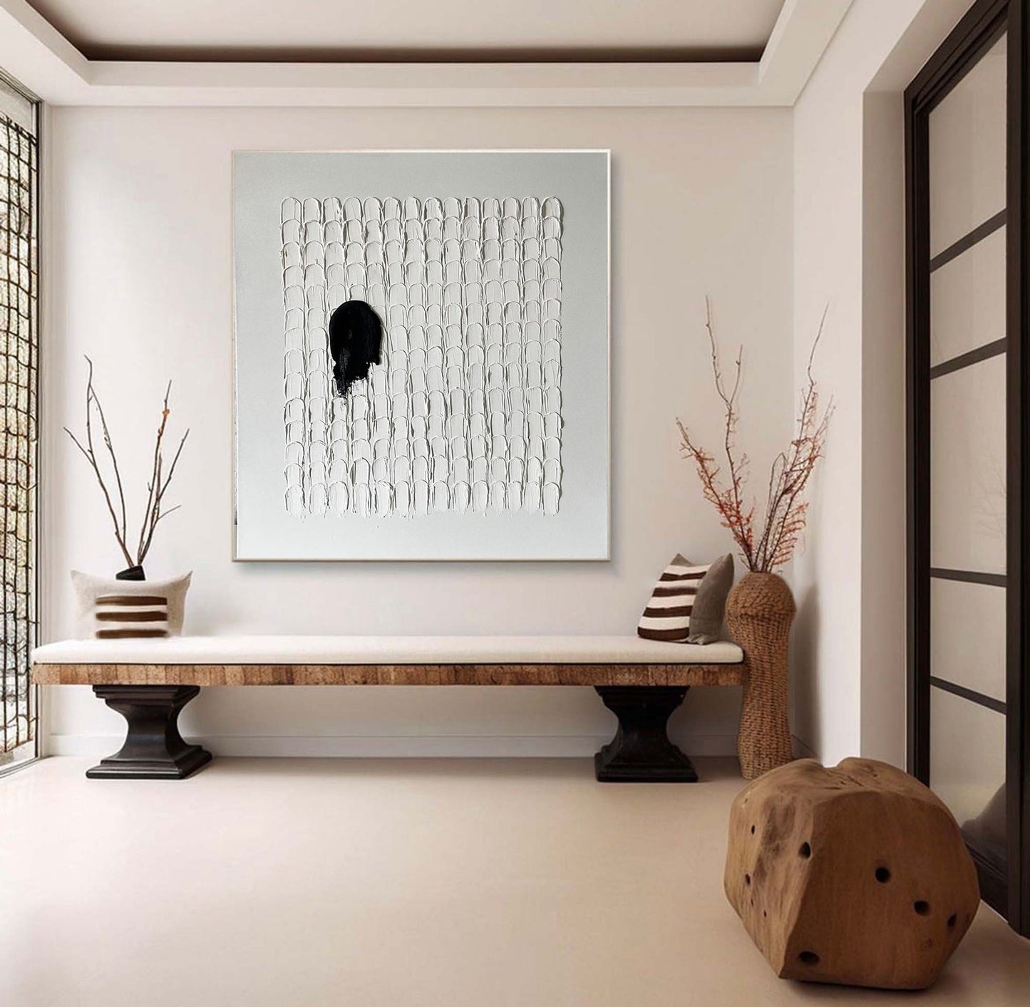 Monochrome Contrast Minimal Texture Painting