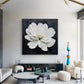 Ivory Bloom Textured Floral Painting